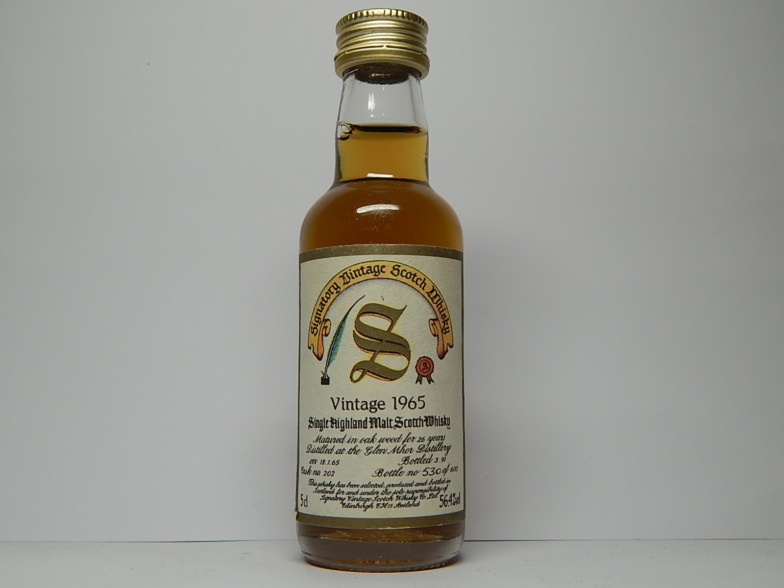 SHMSW 26yo 1965-1991 "Signatory" 5cl 56,4%vol